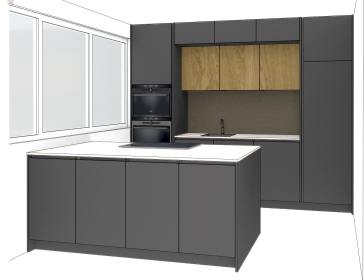 Kookeiland met Achterwand